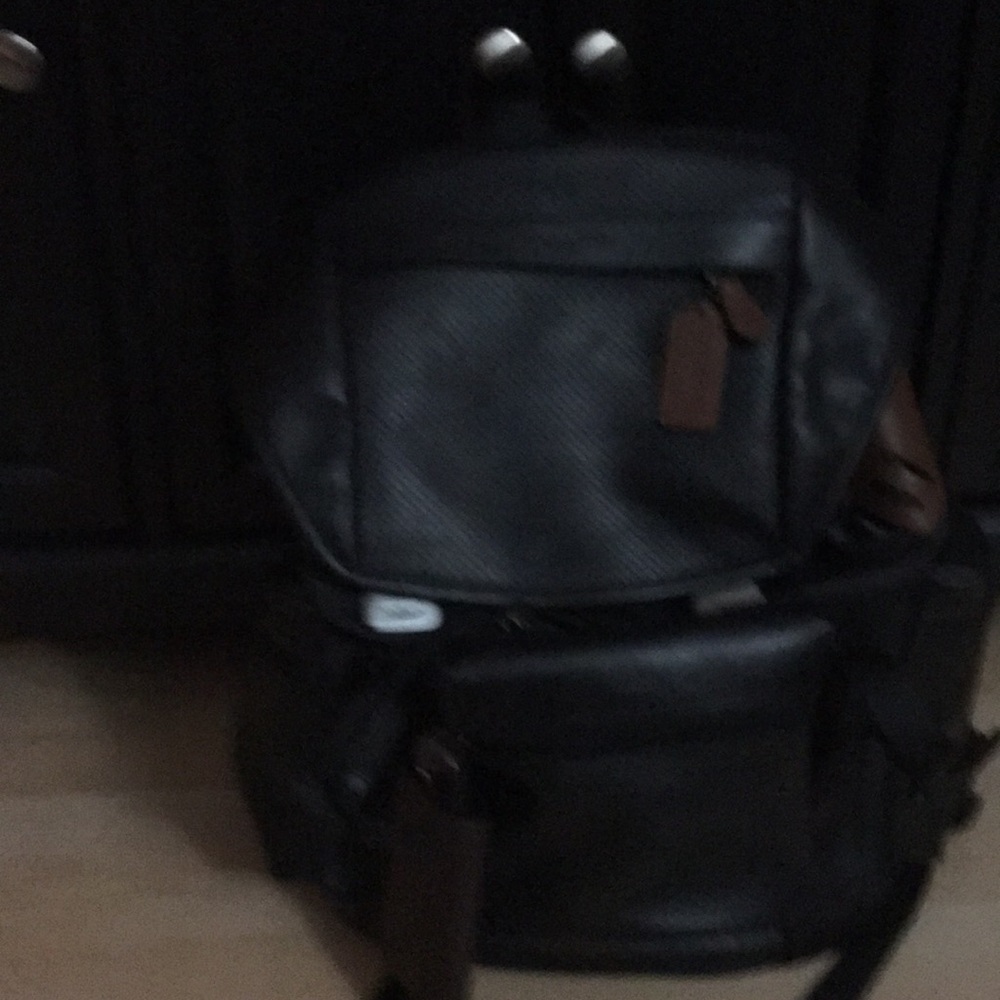 Coach leather  backpack w coach key ring